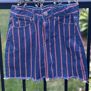 American Eagle Super Stretch Stripe Denim Skirt - Size 00